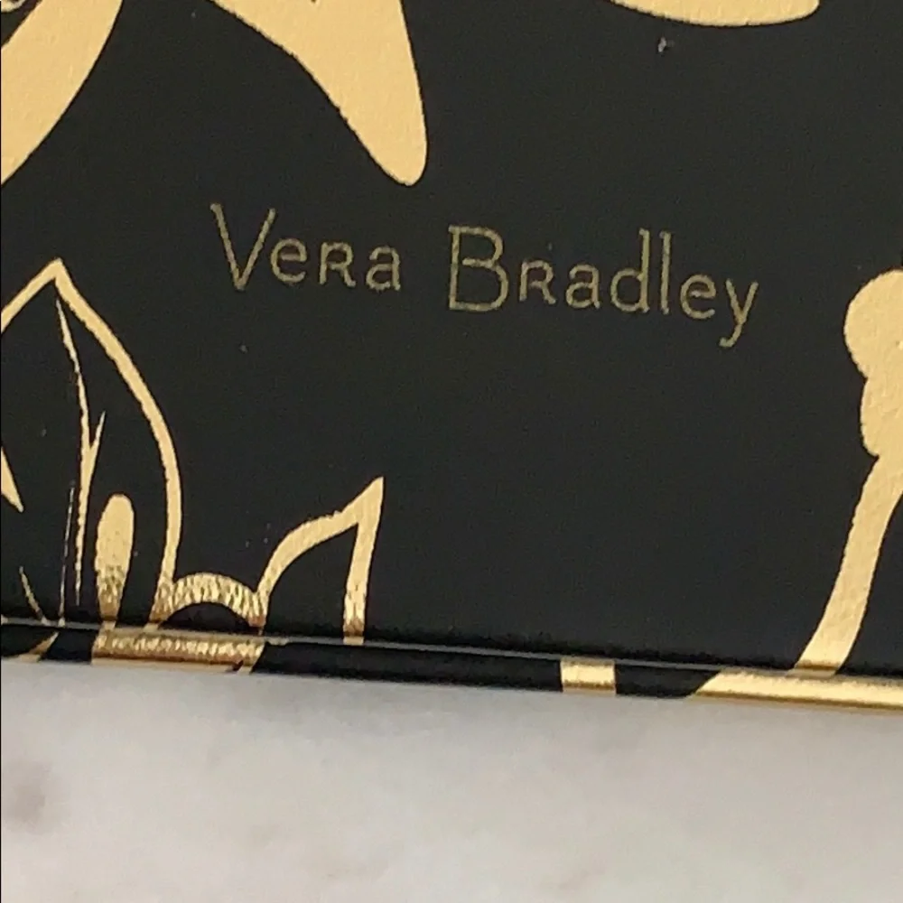 Vera Bradley Dotted Journal Vines Floral Black & Gold